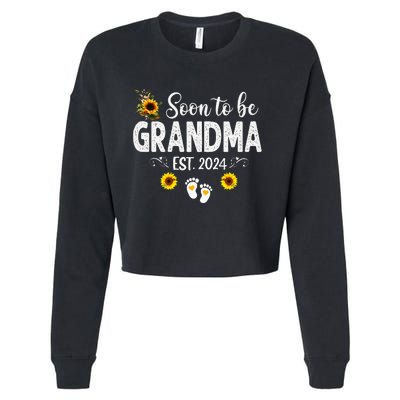 Soon to be Grandma 2024 Mother's Day For New Grandma Cropped Pullover Crew