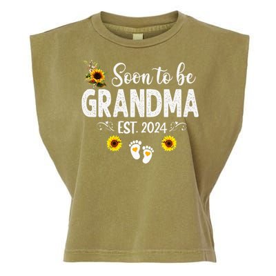 Soon to be Grandma 2024 Mother's Day For New Grandma Garment-Dyed Women's Muscle Tee