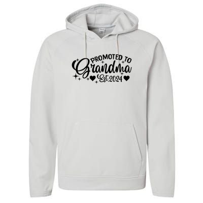 Soon To Be Grandma 2024 Gift Promoted To Grandma Est 2024 Performance Fleece Hoodie