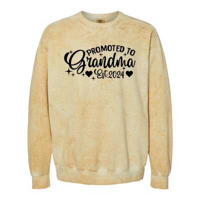 Soon To Be Grandma 2024 Gift Promoted To Grandma Est 2024 Colorblast Crewneck Sweatshirt