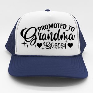 Soon To Be Grandma 2024 Gift Promoted To Grandma Est 2024 Trucker Hat