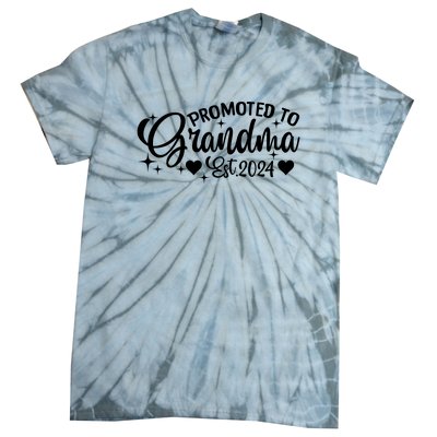 Soon To Be Grandma 2024 Gift Promoted To Grandma Est 2024 Tie-Dye T-Shirt