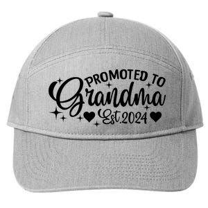 Soon To Be Grandma 2024 Gift Promoted To Grandma Est 2024 7-Panel Snapback Hat