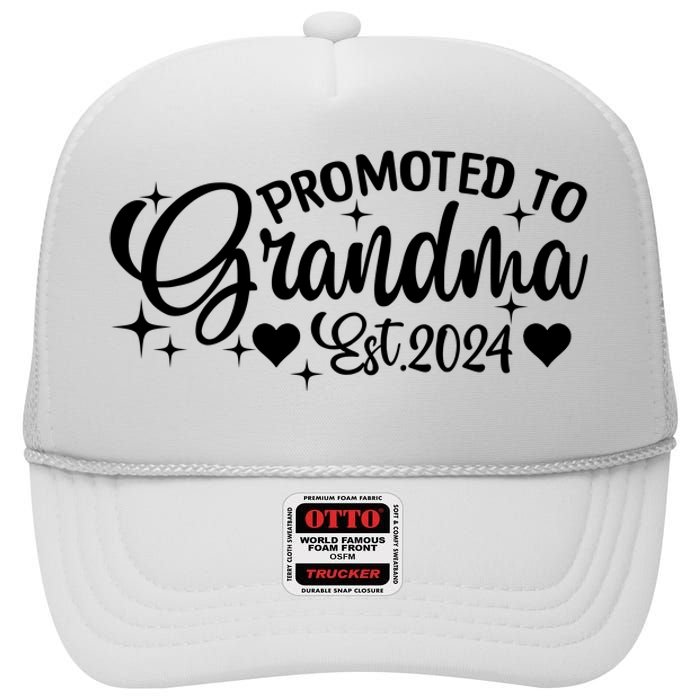 Soon To Be Grandma 2024 Gift Promoted To Grandma Est 2024 High Crown Mesh Back Trucker Hat