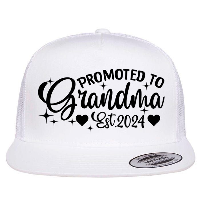 Soon To Be Grandma 2024 Gift Promoted To Grandma Est 2024 Flat Bill Trucker Hat