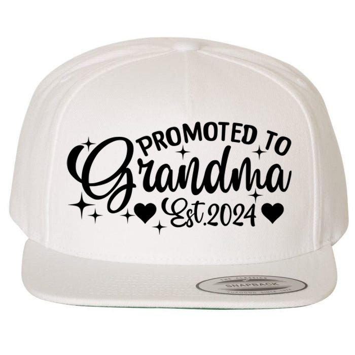 Soon To Be Grandma 2024 Gift Promoted To Grandma Est 2024 Wool Snapback Cap