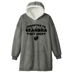 Soon To Be Grandma 2024 Gift Promoted To Grandma Est 2024 Hooded Wearable Blanket