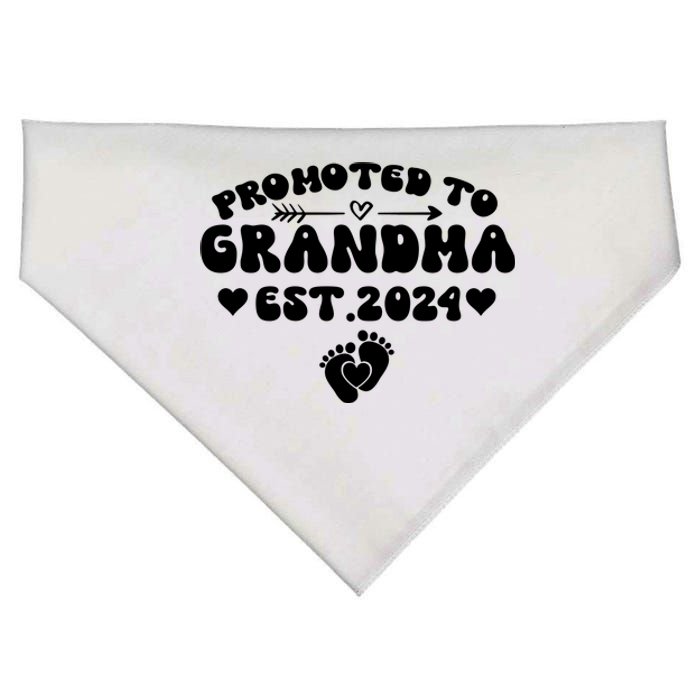 Soon To Be Grandma 2024 Gift Promoted To Grandma Est 2024 USA-Made Doggie Bandana