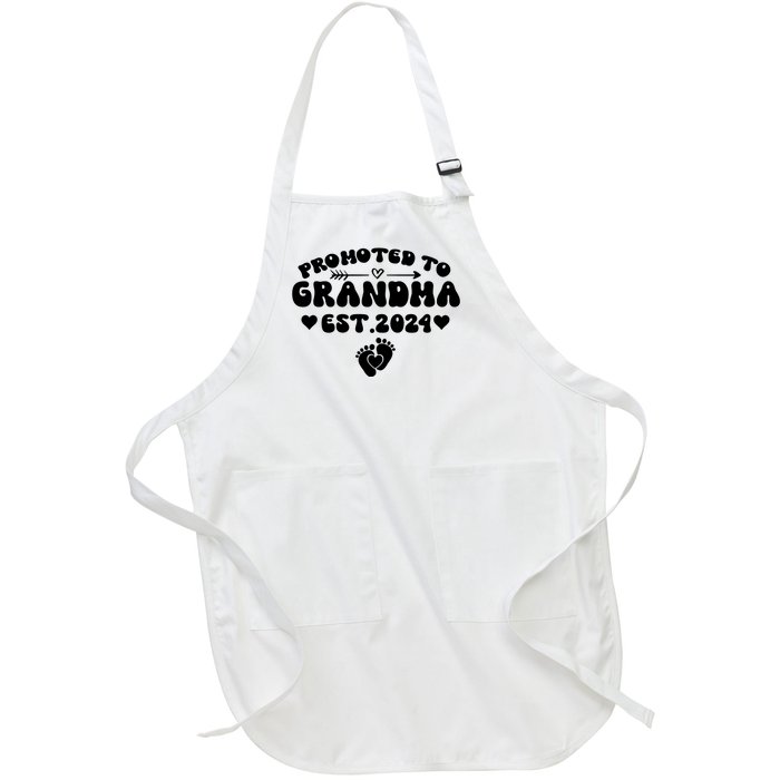 Soon To Be Grandma 2024 Gift Promoted To Grandma Est 2024 Full-Length Apron With Pockets