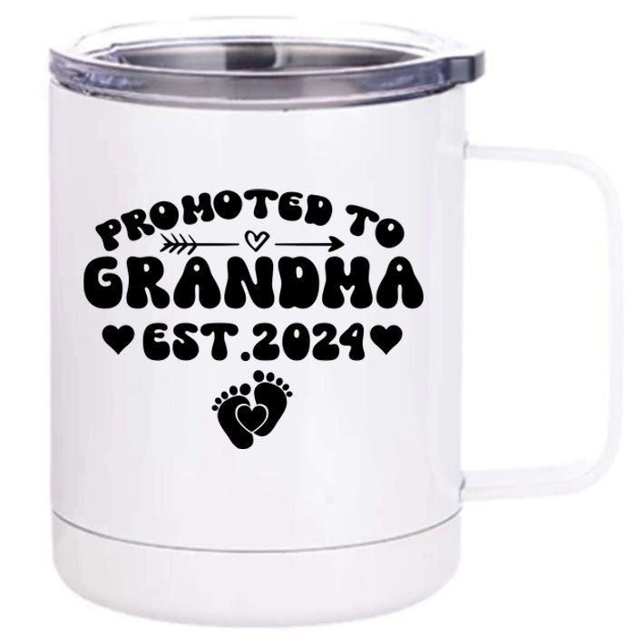 Soon To Be Grandma 2024 Gift Promoted To Grandma Est 2024 12 oz Stainless Steel Tumbler Cup