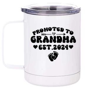 Soon To Be Grandma 2024 Gift Promoted To Grandma Est 2024 12 oz Stainless Steel Tumbler Cup