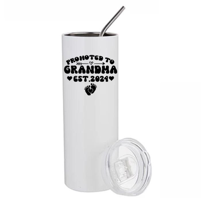 Soon To Be Grandma 2024 Gift Promoted To Grandma Est 2024 Stainless Steel Tumbler