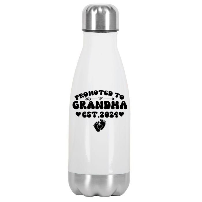 Soon To Be Grandma 2024 Gift Promoted To Grandma Est 2024 Stainless Steel Insulated Water Bottle