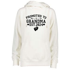 Soon To Be Grandma 2024 Gift Promoted To Grandma Est 2024 Womens Funnel Neck Pullover Hood