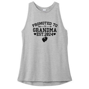 Soon To Be Grandma 2024 Gift Promoted To Grandma Est 2024 Ladies PosiCharge Tri-Blend Wicking Tank