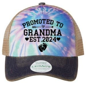 Soon To Be Grandma 2024 Gift Promoted To Grandma Est 2024 Legacy Tie Dye Trucker Hat