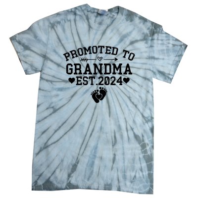 Soon To Be Grandma 2024 Gift Promoted To Grandma Est 2024 Tie-Dye T-Shirt