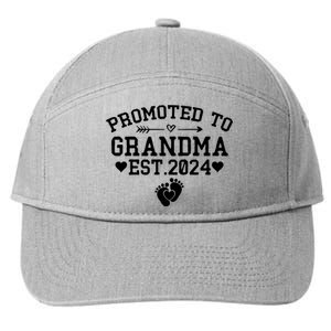 Soon To Be Grandma 2024 Gift Promoted To Grandma Est 2024 7-Panel Snapback Hat