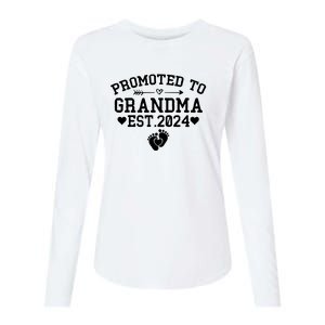 Soon To Be Grandma 2024 Gift Promoted To Grandma Est 2024 Womens Cotton Relaxed Long Sleeve T-Shirt