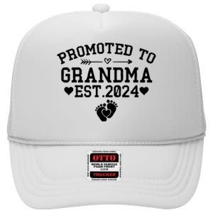 Soon To Be Grandma 2024 Gift Promoted To Grandma Est 2024 High Crown Mesh Back Trucker Hat