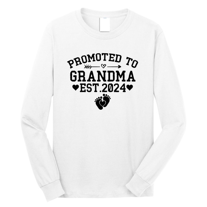 Soon To Be Grandma 2024 Gift Promoted To Grandma Est 2024 Long Sleeve Shirt