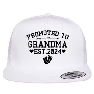 Soon To Be Grandma 2024 Gift Promoted To Grandma Est 2024 Flat Bill Trucker Hat