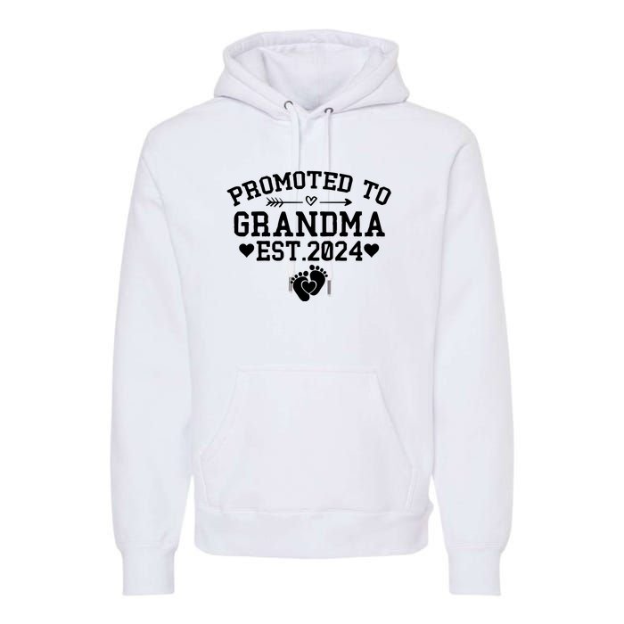 Soon To Be Grandma 2024 Gift Promoted To Grandma Est 2024 Premium Hoodie