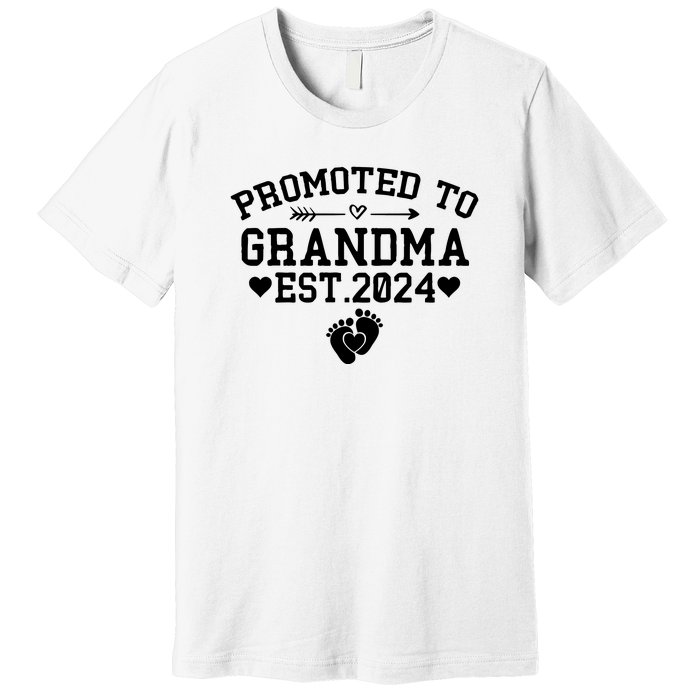 Soon To Be Grandma 2024 Gift Promoted To Grandma Est 2024 Premium T-Shirt