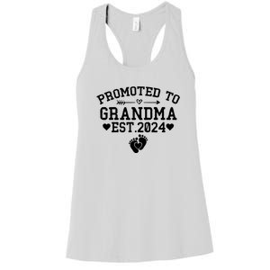 Soon To Be Grandma 2024 Gift Promoted To Grandma Est 2024 Women's Racerback Tank