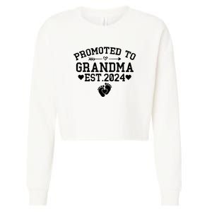 Soon To Be Grandma 2024 Gift Promoted To Grandma Est 2024 Cropped Pullover Crew