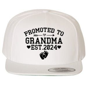 Soon To Be Grandma 2024 Gift Promoted To Grandma Est 2024 Wool Snapback Cap