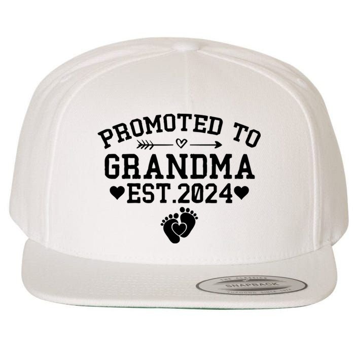 Soon To Be Grandma 2024 Gift Promoted To Grandma Est 2024 Wool Snapback Cap