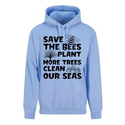 Save The Bees Plant More Trees Celebration Earth Day Gift Unisex Surf Hoodie