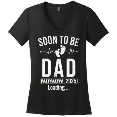 Soon To Be Dad Est 2025 New Dad To Be 2025 Women's V-Neck T-Shirt