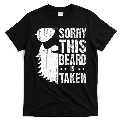 Sorry This Beard Is Taken Funny Bearded Man Valentines Day T-Shirt