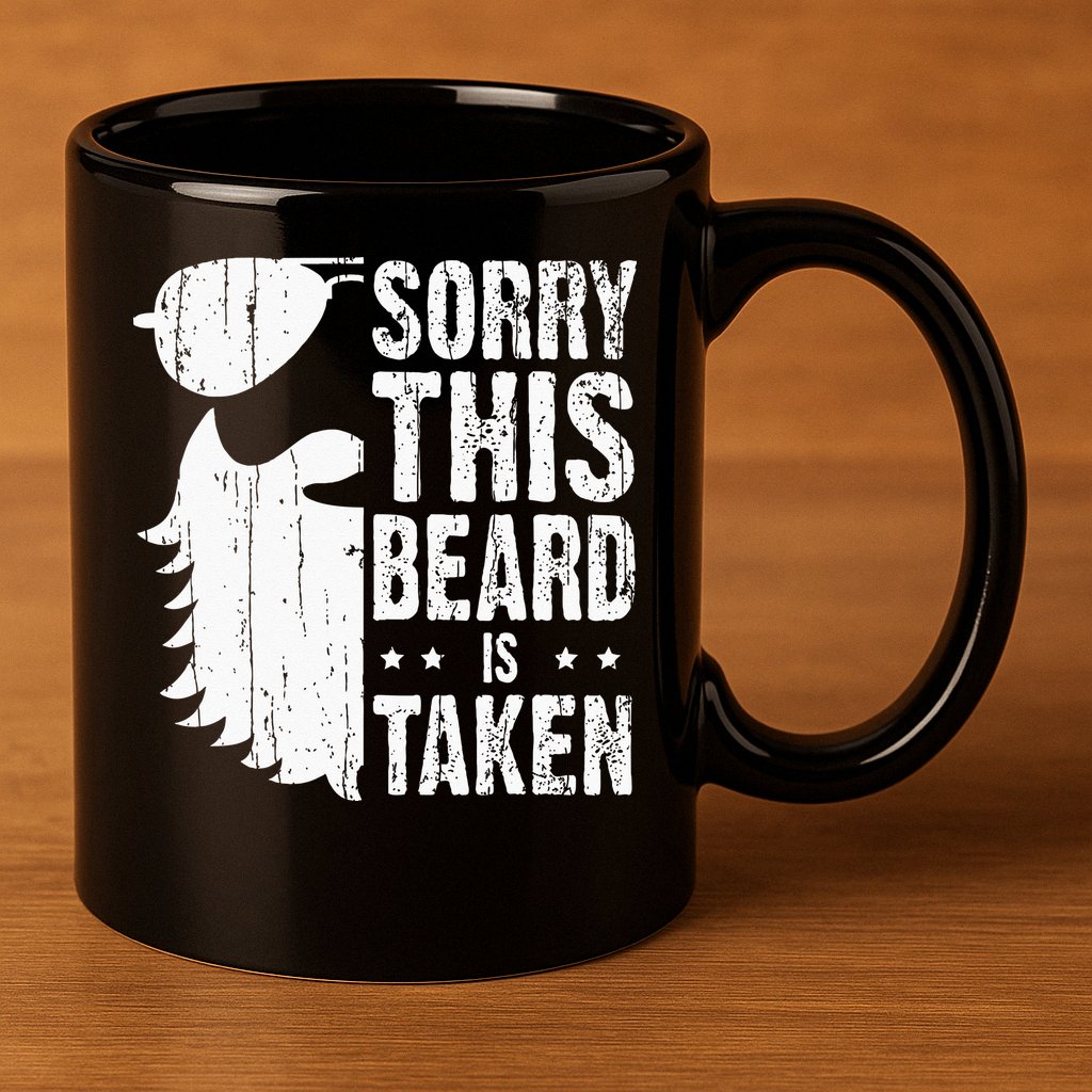 Sorry This Beard Is Taken Funny Bearded Man Valentines Day 11oz C Handle Ceramic Mug