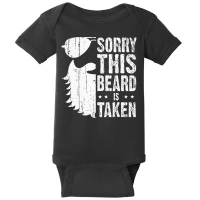 Sorry This Beard Is Taken Funny Bearded Man Valentines Day Baby Bodysuit