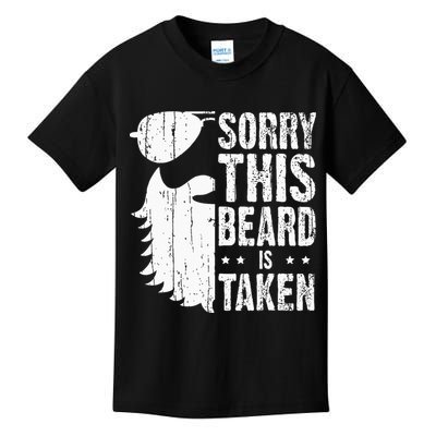 Sorry This Beard Is Taken Funny Bearded Man Valentines Day Kids T-Shirt