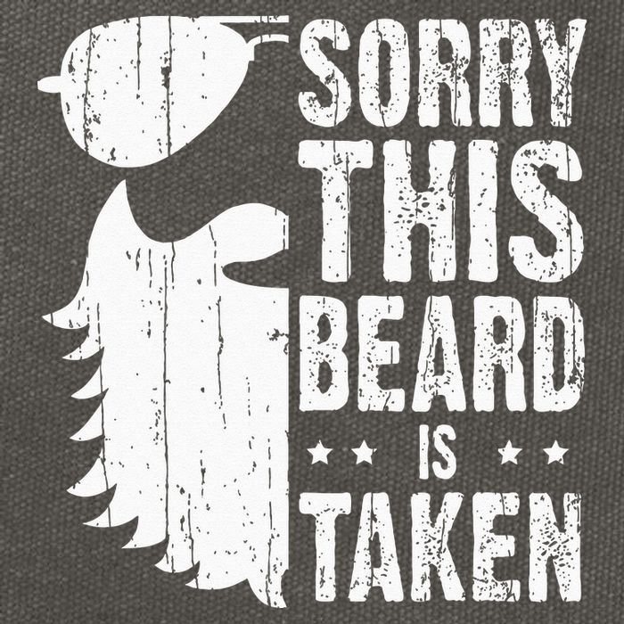 Sorry This Beard Is Taken Funny Bearded Man Valentines Day Cotton Canvas Backpack