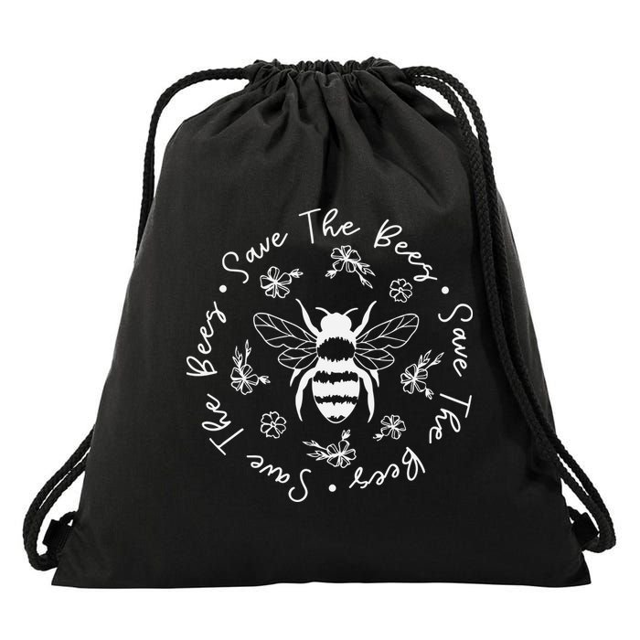 Save The Bees Conserve Endangered Bees Drawstring Bag