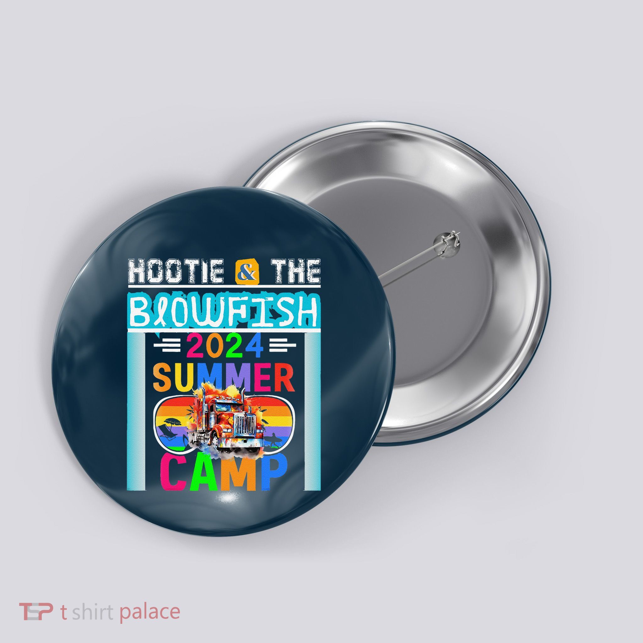 Small & The Blowfish Summer Camp With Trucks Button