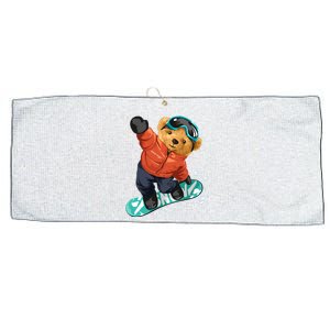 Snowboarding Teddy Bear | Funny Gifts For Snowboarders Large Microfiber Waffle Golf Towel