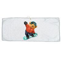 Snowboarding Teddy Bear | Funny Gifts For Snowboarders Large Microfiber Waffle Golf Towel