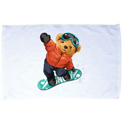 Snowboarding Teddy Bear | Funny Gifts For Snowboarders Microfiber Hand Towel