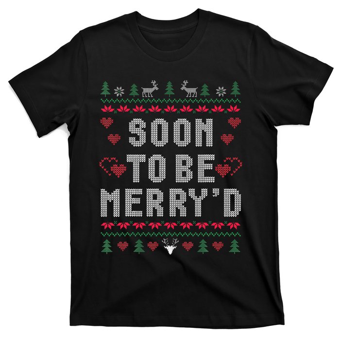 Soon To Be MerryD Engaged Couples Matching Ugly Christmas T-Shirt