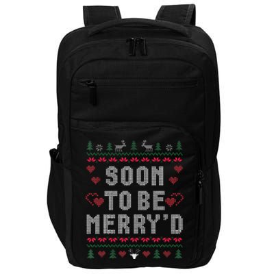 Soon To Be MerryD Engaged Couples Matching Ugly Christmas Impact Tech Backpack