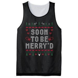 Soon To Be MerryD Engaged Couples Matching Ugly Christmas Mesh Reversible Basketball Jersey Tank