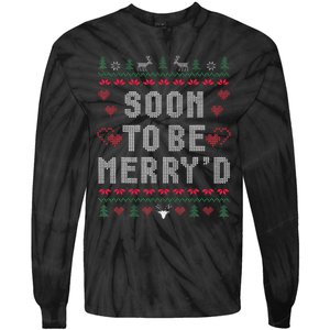 Soon To Be MerryD Engaged Couples Matching Ugly Christmas Tie-Dye Long Sleeve Shirt