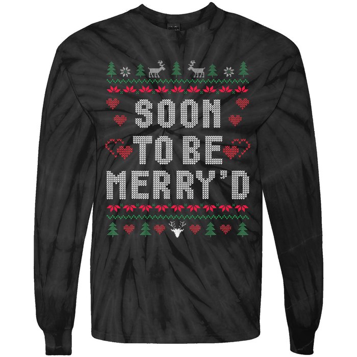 Soon To Be MerryD Engaged Couples Matching Ugly Christmas Tie-Dye Long Sleeve Shirt