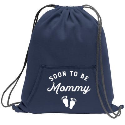 Soon To Be Mommy Funny Pregnancy Announcement Mom Sweatshirt Cinch Pack Bag